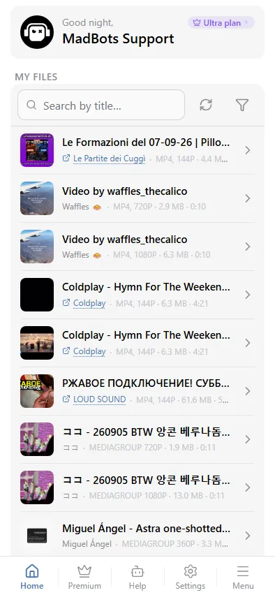 My files: your download history